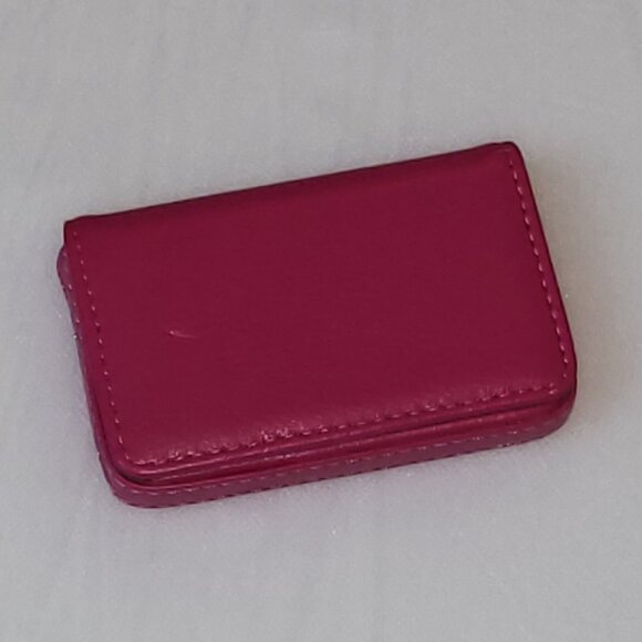 Hot Pink Cardholder Card Wallet Magnetic Flap Closure - Picture 3 of 5